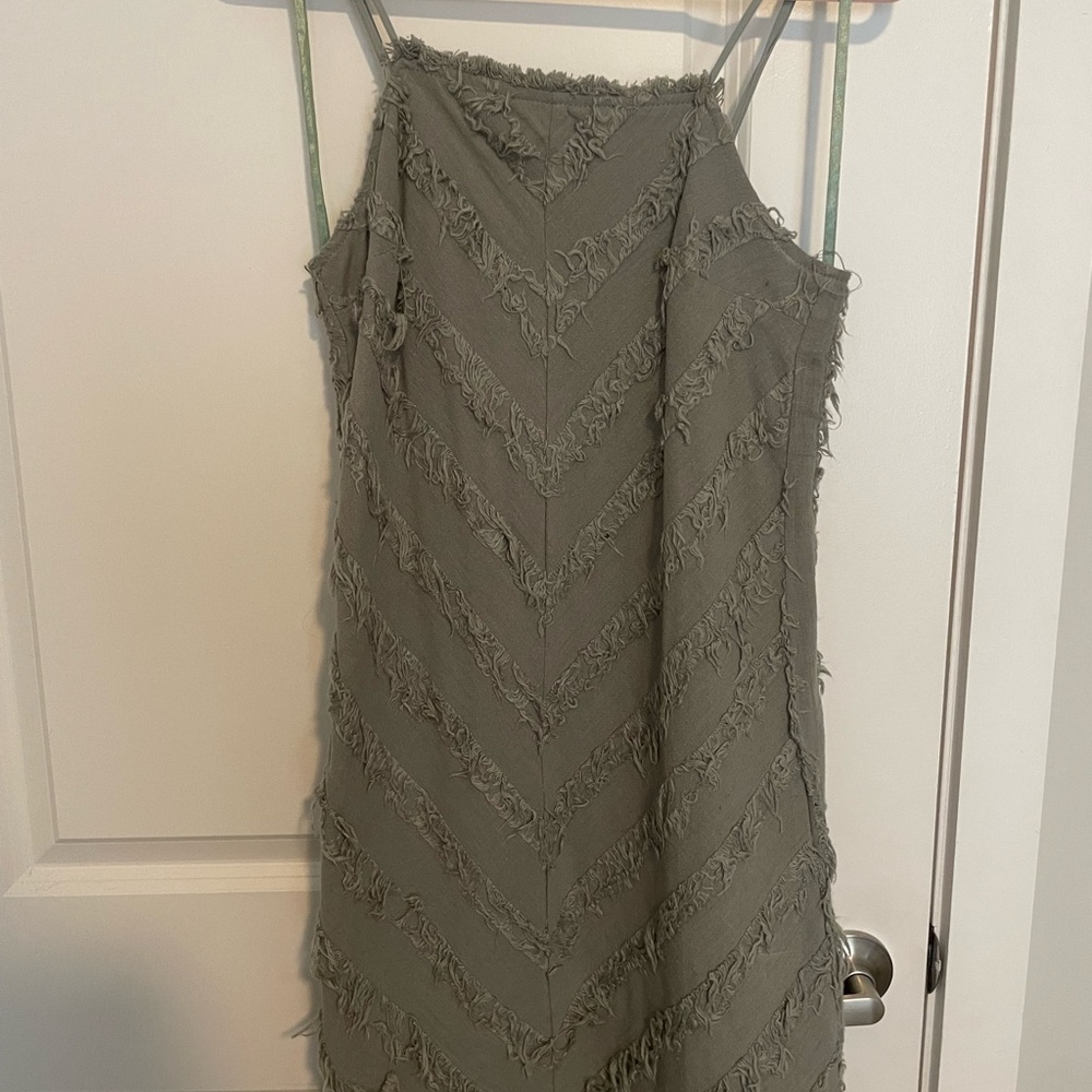 Olive Green Textured Dress